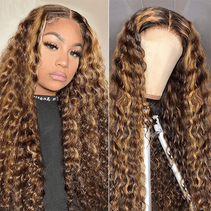 Honey Blonde Deep Wave Wig