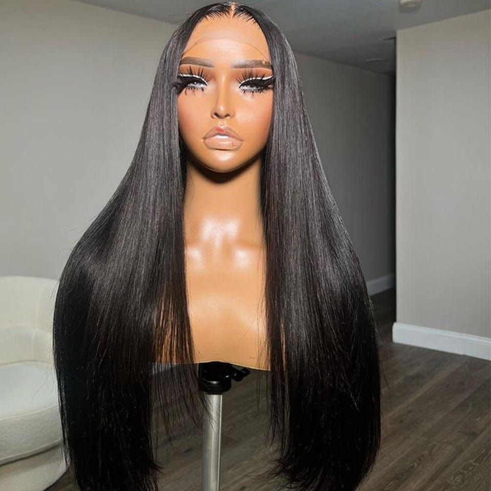 Straight transparent lace wig