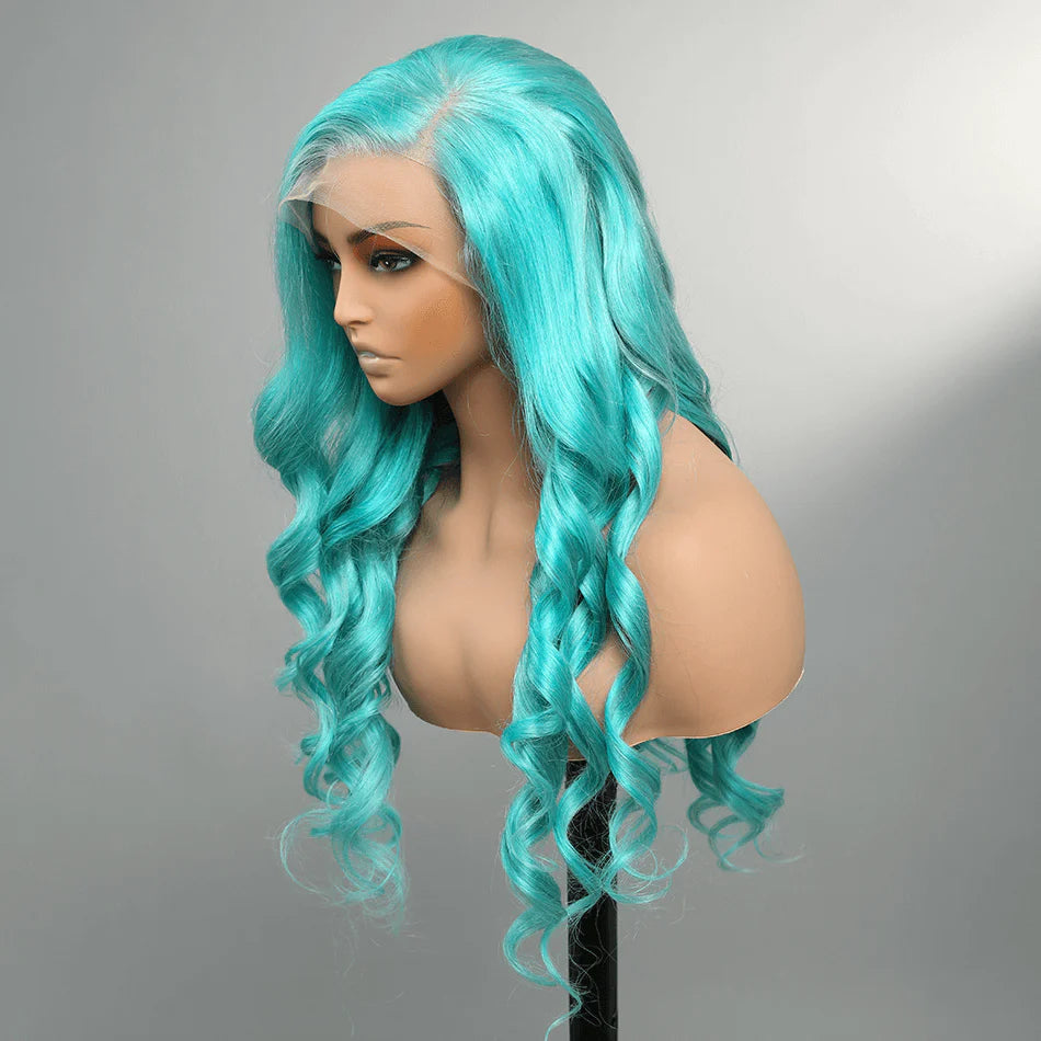 Turquoise blue lace wig body wave