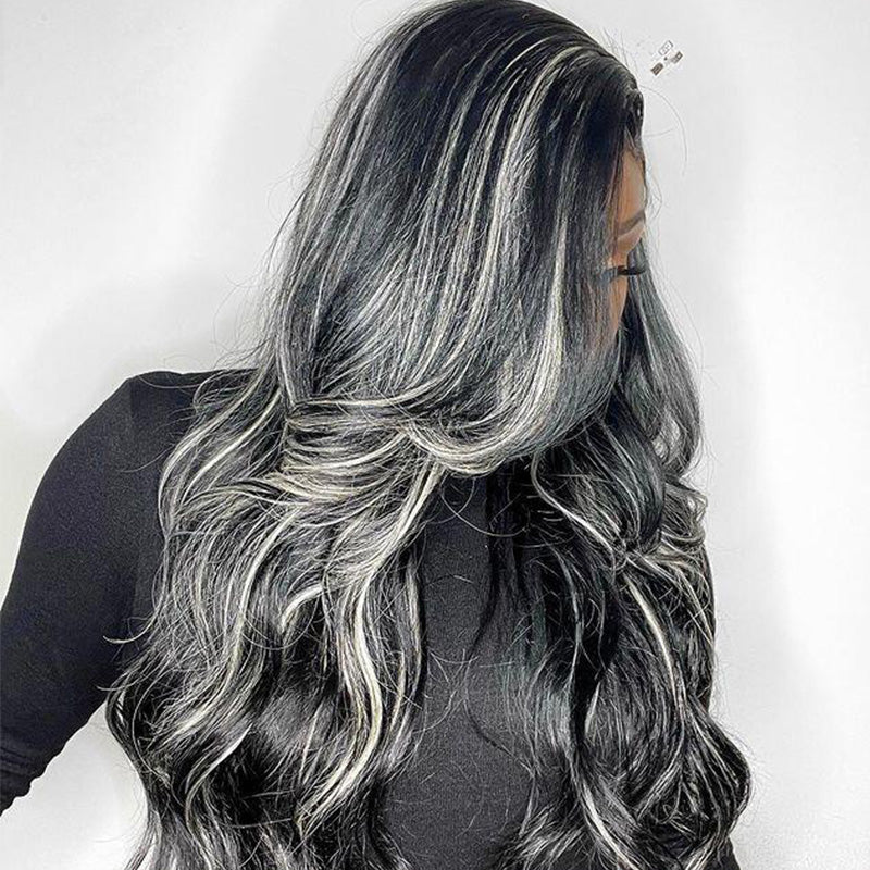 Platinum Blonde Highlights Straight Mixed